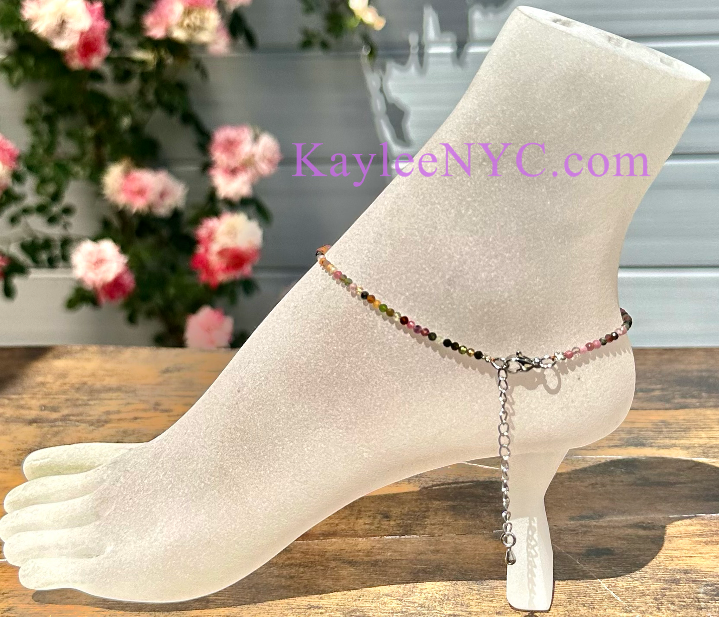 Vital Bloom Anklet- Tourmaline