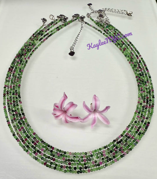 Vital Bloom Necklace-Ruby Zoisite
