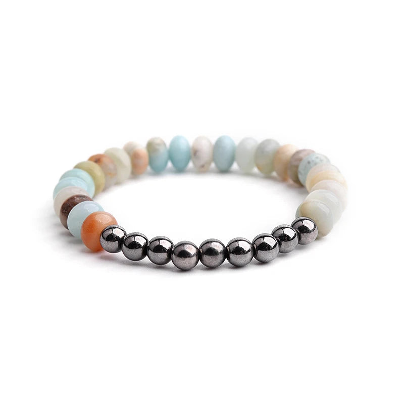 Women's Bracelet Amazonite Prayer Beads Energy with Lotus OM Buddha Yoga Bracelet 108 Mala Meditation Necklace Jewelry Bijoux