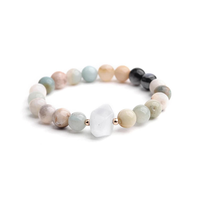 Women's Bracelet Amazonite Prayer Beads Energy with Lotus OM Buddha Yoga Bracelet 108 Mala Meditation Necklace Jewelry Bijoux