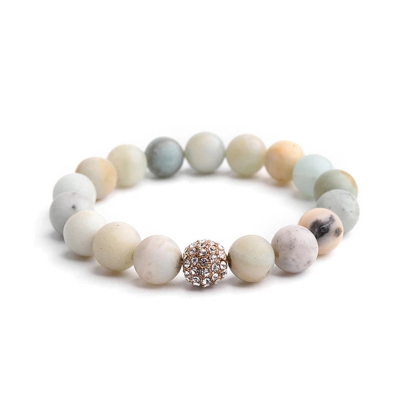 Women's Bracelet Amazonite Prayer Beads Energy with Lotus OM Buddha Yoga Bracelet 108 Mala Meditation Necklace Jewelry Bijoux
