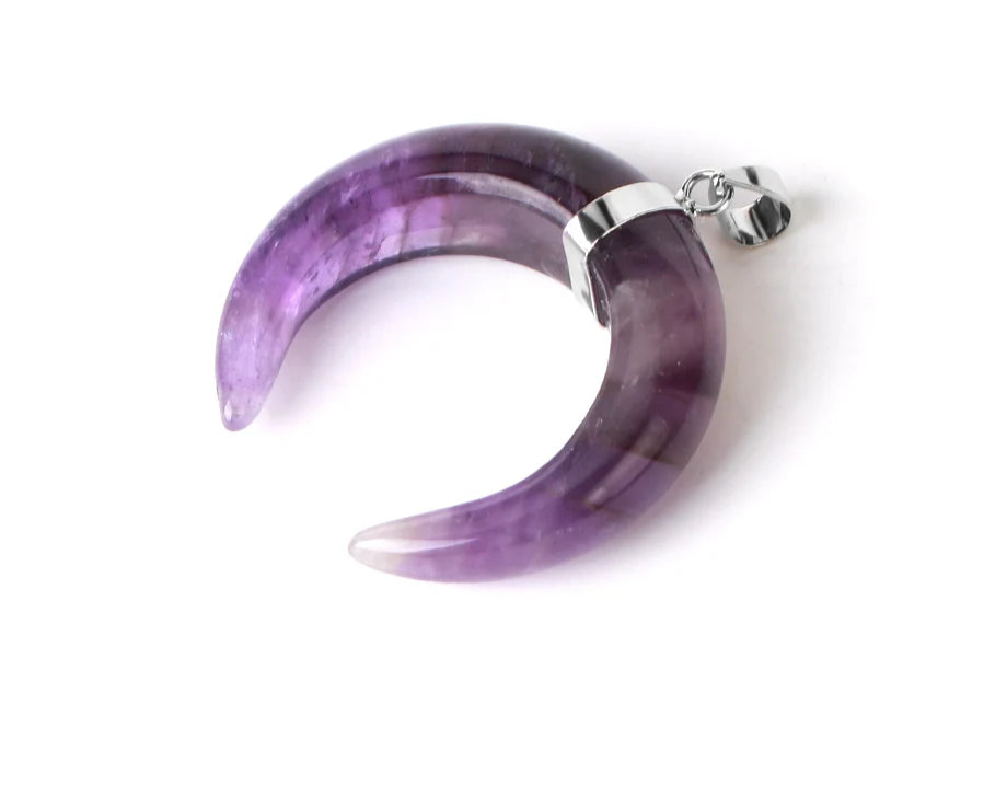 The HERA Pendant – Half Moon Natural Stone Necklace