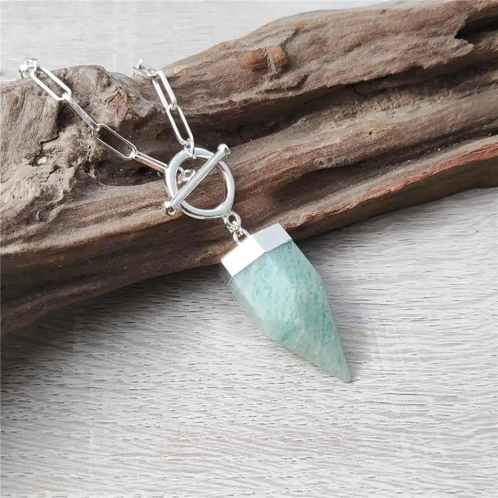 Ethereal Essence: Natural Crystal Point Lariat Necklace