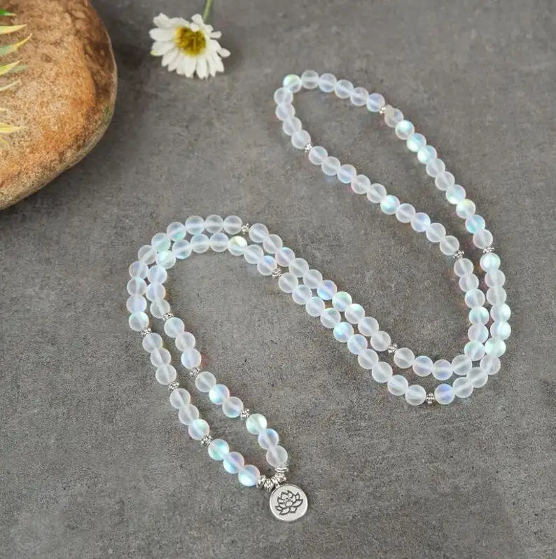 Tranquil Essence Quartz  Mala Necklace
