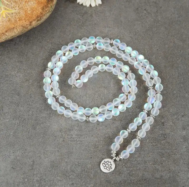 Tranquil Essence Quartz  Mala Necklace