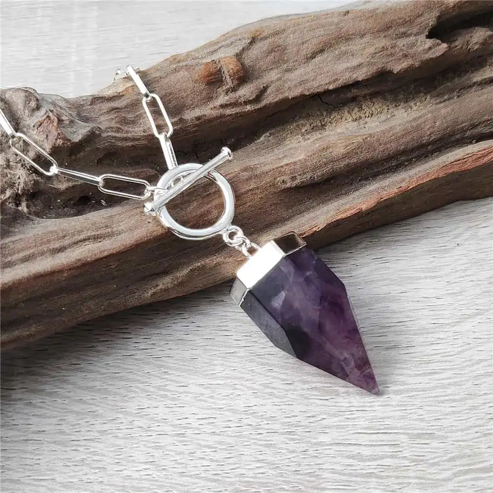 Ethereal Essence: Natural Crystal Point Lariat Necklace